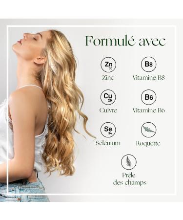 LUX OL - Growth & Fortification - Food Supplement - Rocket Field Horsetail Zinc Copper Selenium Vitamin B8 B6 - Made in France - 1 Month Hair Program - 30 Capsules - Buy Online on GoSupps.com