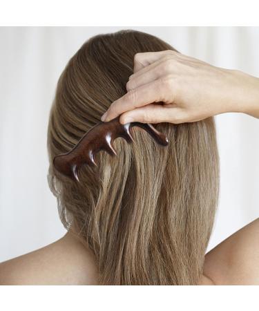 Wood Massage Comb - Sandalwood Head Scalp Comb | No Static Wide Tooth Comb for Relaxation & Hair Care - Buy Online on GoSupps.com
