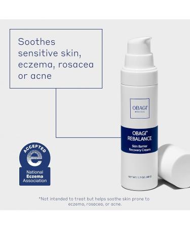 Obagi Rebalance Skin Barrier Recovery Cream Soothing Moisturizer for Sensitive Skin Eczema Rosacea & Acne Reduces Redness with Ceramides & Niacinamide 1.7 oz - Buy Online on GoSupps.com