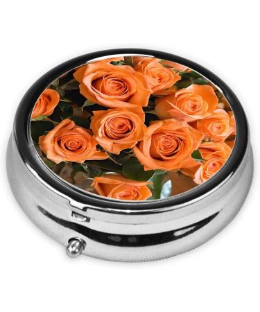 Red Rose Mini Round Pill Box - 3 Compartment Travel Organizer for Medicine Portable Pill Case for Home & Office - Buy Online on GoSupps.com