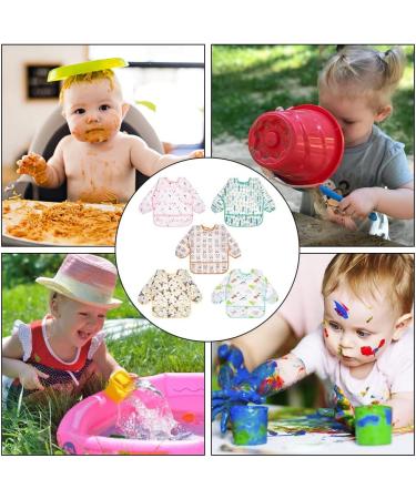 Vicloon Waterproof Baby Bibs with Long Sleeves | 5PC Animal Style Set for 6-24 Months - Perfect for Food Art and Crafts - Buy Online on GoSupps.com