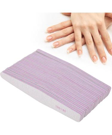 Nail Files 25 Pieces 100/180 Grit Double-Sided Polishing Tools for Acrylic Fake Nails with Sandpaper Surface Foam Layer and Plastic Back - Buy Online on GoSupps.com