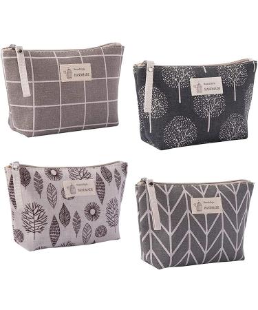 4 pieces of cosmetic bag small cosmetic bag canvas makeup bag multifunctional make -up make -up organizer pocket travel cultural bag for credit cards ID cards keys lipstick