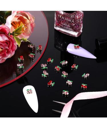 36 Pcs 3D Cherry Nail Charms | Rhinestones & Gems for Women's Nail Art | Pink & Red 6x5.5mm - Buy Online on GoSupps.com