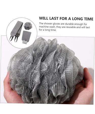 FOMIYES Men's Bath Set - Exfoliating Shower Gloves Back Scrubber Towel & Wash Scrubber for Healthy Bathing - Buy Online on GoSupps.com
