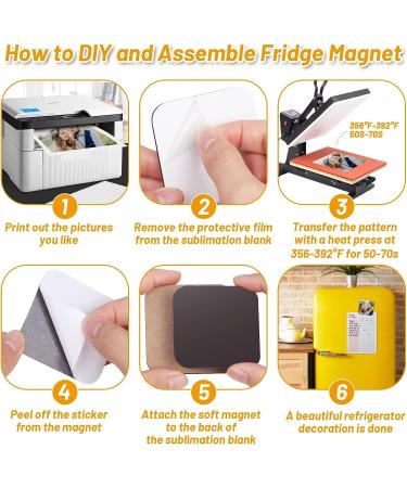 Sublimation Magnet Blanks - 40 PCS Personalized Bulk Set with 20 Larger Square Blanks and 20 Fridge Magnets - Ideal for Custom DIY Crafts and Home Decor (6 x 6 cm) - Buy Online on GoSupps.com