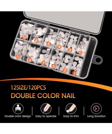 Krofaue French Nail Tips - 120PCS Clear Square Acrylic Half Cover Nails for DIY & Nail Salons - White French Tip Extensions - Buy Online on GoSupps.com