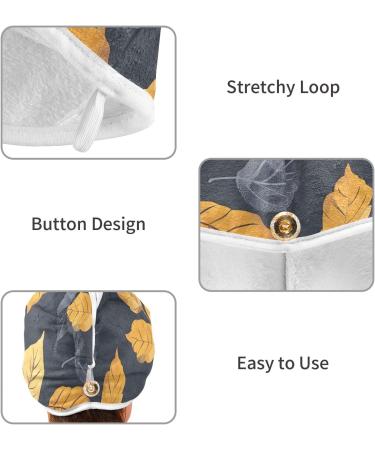 Eco Print Autumn Leaves Hair Towel 2 Pack | Super Absorbent Quick Dry Hair Turbans for Women & Girls - Buy Online on GoSupps.com