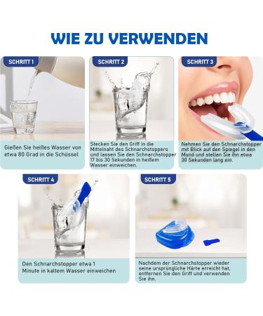 Snor-Stopper Mouthpiece | Anti-Snore Rail & Bite Protection | Sleep Better with Teeth Grinding Relief - Blue - Buy Online on GoSupps.com