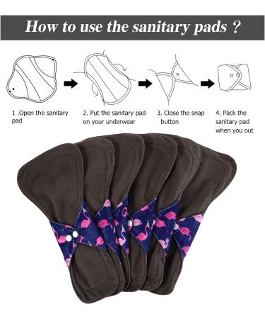 Healifty Reusable Cloth Menstrual Pads | Incontinence Pads 6pcs with Storage Bag | Washable Panty Liners | Eco-Friendly & Comfortable - Buy Online on GoSupps.com