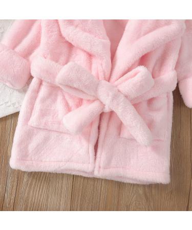 Soft Light Pink Baby Bathrobe for Toddlers | Flannel Nightwear for Boys & Girls (Ages 1-2) - Buy Online on GoSupps.com
