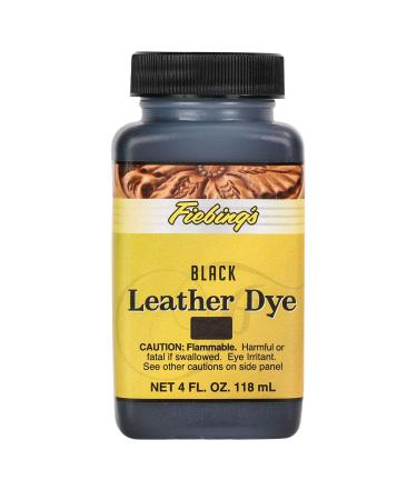 Fiebing's Leather Dye - Alcohol Based Permanent Leather Dye - 4 oz 4 Fl OZ Black