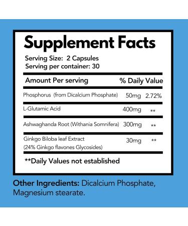 Arymar Glucofos Complex with L-Glutamic Acid Ashwagandha Ginkgo Biloba & Phosphorus 60 Capsules 2 Pack - Buy Online on GoSupps.com