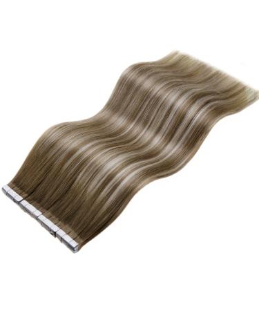 LAAVOO Ombre Blond Tape Extensions - Real Hair Balayage Glue-In 40g 55cm #8/60/8 - 20PCS International Shipping Available - Buy Online on GoSupps.com
