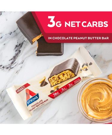 Atkins Chocolate Peanut Butter Protein Bars - Keto Friendly, High Fiber, Value Pack (8 Bars) - Buy Online on GoSupps.com