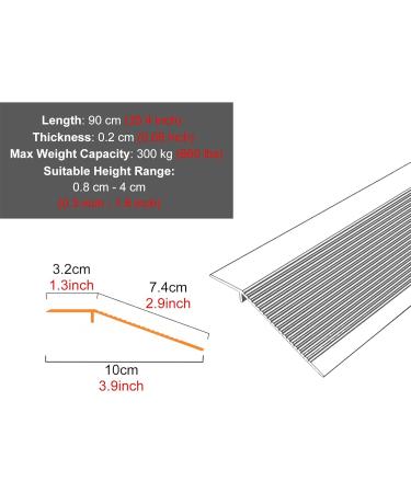 Floor Transition Strip Walkers Entry Ramp Smooth Aluminum Wood to Tile Transition Strip Carpet to Laminate Threshold/Edge Reducer for 0.8-4cm Height Difference Floor (Color : Style6) - Buy Online on GoSupps.com