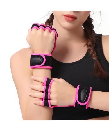 Wrist Brace Carpal Tunnel Wrist Brace 1 Pair Of Fitness Gloves Dumbbell Training Palm Guard Half Finger Equipment Pull-up Wrist Gloves Unisex (Color : Red Size : Medium) Medium Red