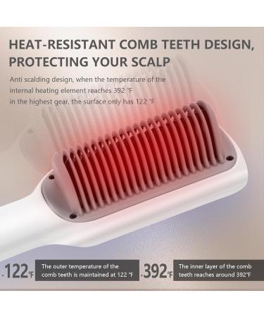 Hair Straightener Brush - 2 in 1 Anti-Scald Comb | Fast Heating Ceramic Flat Iron for Smoothing & Styling Women s Hair - Buy Online on GoSupps.com