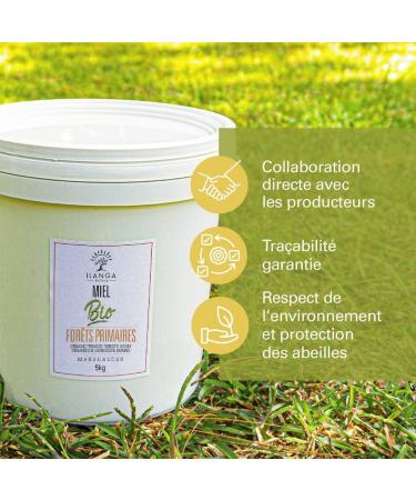 Ilanga Nature - Primary Forest Honey 100% Pure - Bucket of Honey 5 kg - Family Size - Madagascar Honey - Certified Organic - Buy Online on GoSupps.com