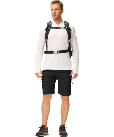 Libin Men's Lightweight Quick Dry Stretch Cargo Shorts - Black X-Large | Ideal for Outdoor Hiking, Travel, Golf & Fishing - Buy Online on GoSupps.com