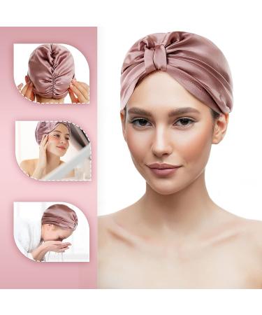 100% Mulberry Silk Sleep Cap - Adjustable Breathable Night Cap for Curly Hair - Pink - Buy Online on GoSupps.com