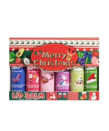 FEESHOW Christmas Fruity Lip Balm Assortment 6 Pack Moisturizing Lip Care Perfect Holiday Gift Set Multicolor One Size One Size Multicolor