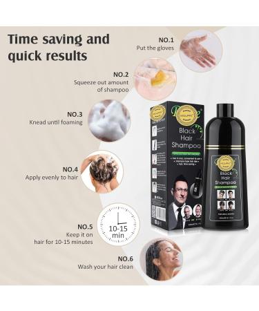 400ml Black Hair Shampoo: Herbal Hair Color Dye for Men and Women - Semi-Permanent, Gentle Formula for Smooth, Shiny Results - Buy Online on GoSupps.com