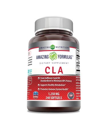 Amazing Formulas CLA | Conjugated Linoleic Acid Supplement | 1250 Mg | Softgels | Non-GMO | Gluten-Free | Made in USA (240 Count)