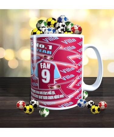 The Villa Football Shirt Mug Team-Aston Gift With Chocolate Footballs - Buy Online on GoSupps.com