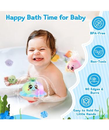 Octopus Light Up Bath Toy with Automatic Induction Spray Water - Blue | Perfect Gift for Baby Boys and Girls | Four Water Spray Patterns - Buy Online on GoSupps.com