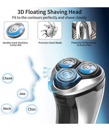 Men's Cordless Rechargeable Electric Razor - Wet & Dry Shavers for Face - Waterproof Rotary Shaver with Pop-up Trimmer - Buy Online on GoSupps.com