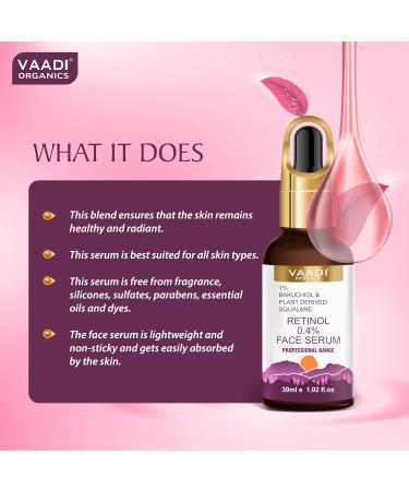 Retinol Serum for Face 0.4% (Retinol) With 1% Baluchiol & Plant Derived Squalane - 30ml - Buy Online on GoSupps.com