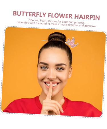 Beaupretty Flower Hair Stick Butterfly Hair Pin Hairpins Hair for Women Flower Pattern Hairpin Womens Barrettes for Hair Goody Hair Clips for Women Floral Hair Clip Retro Women's Modeling Bun - Buy Online on GoSupps.com
