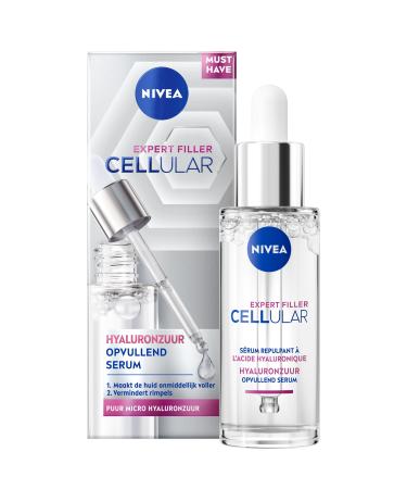 Beiersdorf NIVEA Cellular Hyaluronic Acid Serum Face Facial serum with Pure Hyaluron Wrinkle Filling and Moisturizing Skincare with Hyaluronic Acid 30ml