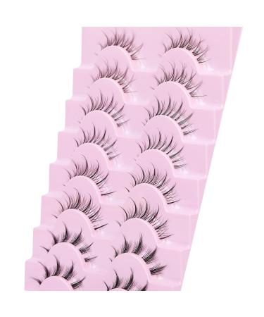 Manga Lashes - 8 Pairs of Super Wispy Thin Individual Fake Eyelashes for Natural Anime Korean Style Look - Buy Online on GoSupps.com