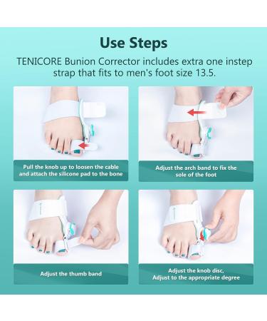 Bunion Corrector for Women Men - Adjustable Splint for Bunion Relief with Toe Separators - Orthopedic Toe Straightener Set - 2 Pairs Silicone Straighteners - 3 Pairs Spacer Included - Buy Online on GoSupps.com