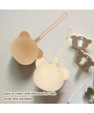 Silicone Pacifier Holder Case | Portable Pacifier Case with Strap | Keeps Pacifier Clean - Coffee Color - Buy Online on GoSupps.com