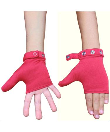 OFFA (Age 3-6) Gloves Kit of STOP Thumb Sucking for Kids and STOP Nail Biting Treatment (2 Thumb Sucking Guard & Booklet) - Finger Sucking Stopper - Natural Glove for Thumb Sucking STOP for Kids Pomegranate Flower