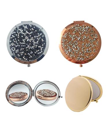 Traziewell Makeup Mirrors Magnifying Compact Mirror Round Ultra Portable Personalised Mirror for Handbag Purses and Travel JZ000122 Jz000122 Three Seats