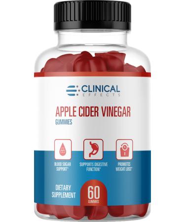 Clinical Effects Apple Cider Vinegar Gummies - Weight Management Cardiovascular Health and Immune Support with B Vitamins Pomegranate Beet Root Pectin - No Gelatin - 60 Gummies - Made in The USA