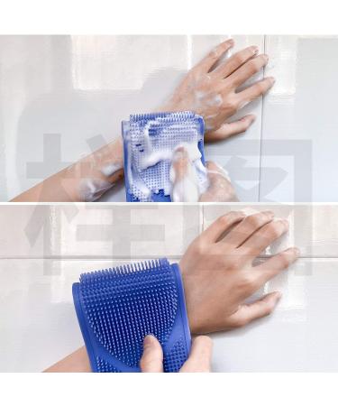 Silicone Back Scrubber for Shower - Long Bath Body Brush for Exfoliation and Hygiene (Blue) - Buy Online on GoSupps.com