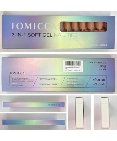 TOMICCA Short Square Nail Tips 180PCS Soft Gel Pre-colored Matte Full Coverage Nail Tips - Nude Short Square - 15 Sizes for Nail Art Extensions - Buy Online on GoSupps.com