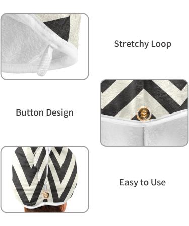 Black Line Hair Towel 2 Pack - Super Absorbent Quick Dry Hair Turbans for Women & Girls - Buy Online on GoSupps.com