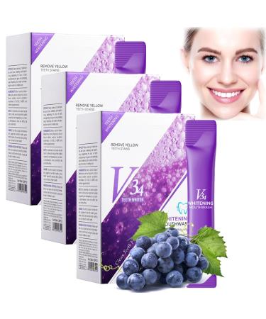 Purple Mouthwash, Purple Mouthwash for Whitening Teeth, Total Teeth Care Mouthwash, Oral Care to Eliminate Bad Breath, Tooth Stain Remover (3pcs)