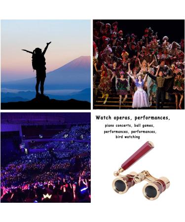 Aroncent Opera Glasses 3X25 Compact Binoculars with Handle for Adults, Kids, Women - Red - Buy Online on GoSupps.com