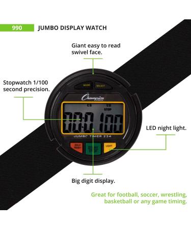 Champion Sports Jumbo Display Watch in Dark Gray - High Visibility Timepiece - Buy Online on GoSupps.com