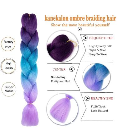 KanCalon Ombr Jumbo Braiding Hair - 6 Pieces 24 Inch Synthetic Hair Extensions (C26) for Braiding - International Shipping Available - Buy Online on GoSupps.com