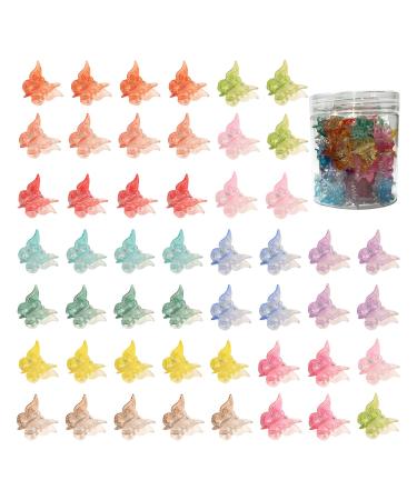 50 Pieces Butterfly Hair Clips Mini Hair Clips  Small Hair Claw Clips Pastel Hair Clips Mini Cute Hair Accessories Clips for Women Girls(set4) set4 multicolor
