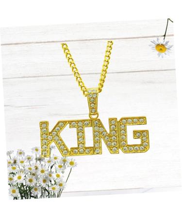 VALICLUD Fashion Pendant for Men Mens Chain Necklaces King Pendant Diamond Hip Hop Gold Chain Letter Man - Buy Online on GoSupps.com