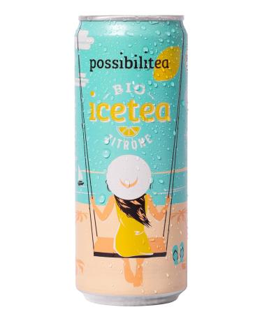 Possibilitea Bio Iced Citric - Organic Lemon Iced Tea (12x330ml Cans) | Vegan & Climate Neutral | Refreshing Cold Beverage - Buy Online on GoSupps.com